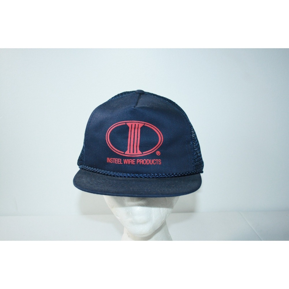 Vintage Insteel Wire Products Snapback‎ Trucker Mesh Rope Hat Cap Navy Blue